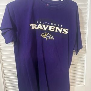 Majestic Purple Baltimore Ravens Short Sleeve Tee with Gold/White Logo